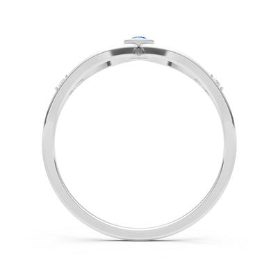 Dainty Bezel Twist Crossover Ring – Round