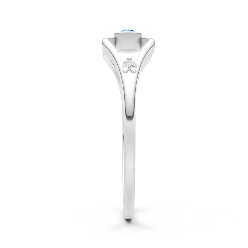 Dainty Bezel Twist Crossover Ring – Round