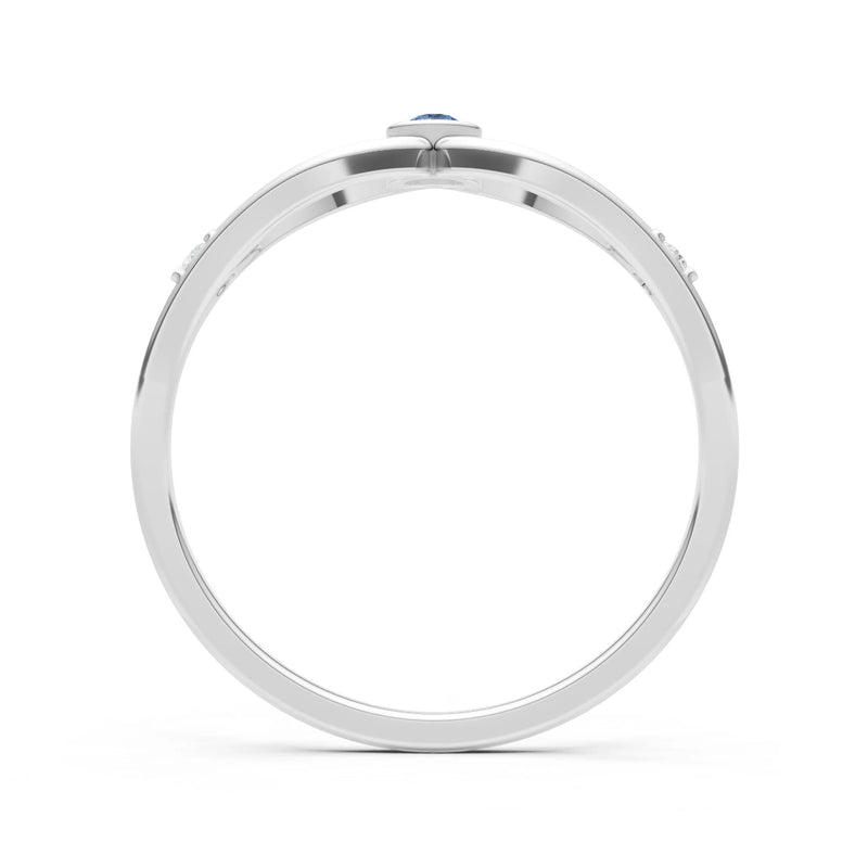 Dainty Bezel Twist Crossover Ring – Round