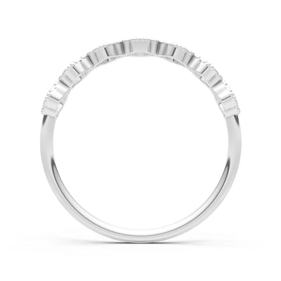 Dainty Floral Cluster 7-Stone Half Band – Round