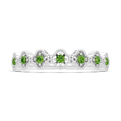 Dainty Floral Cluster 7-Stone Half Band – Round