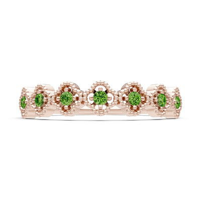 Dainty Floral Cluster 7-Stone Half Band – Round