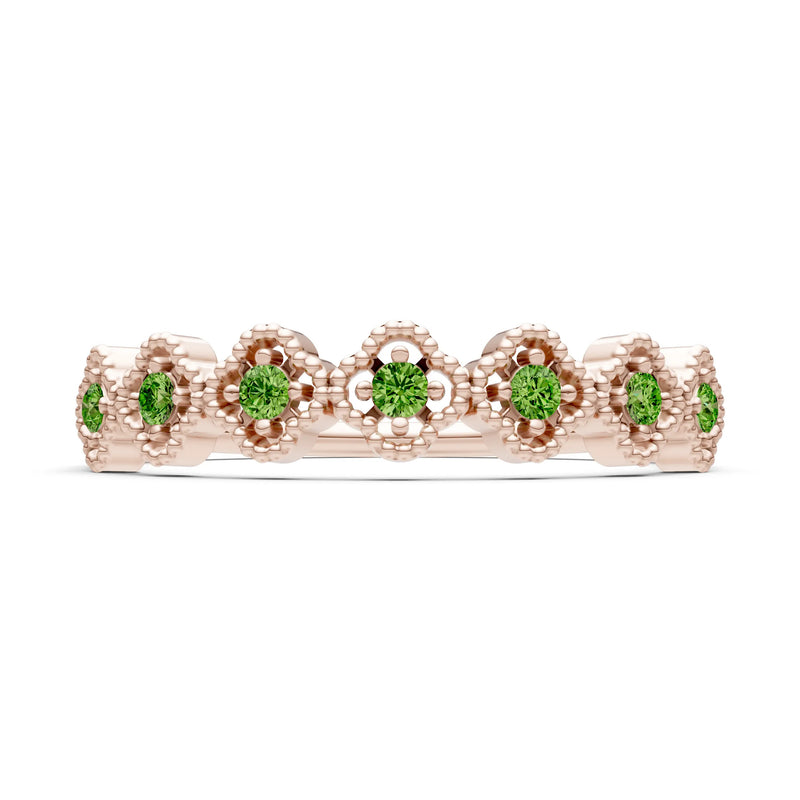 Dainty Floral Cluster 7-Stone Half Band – Round