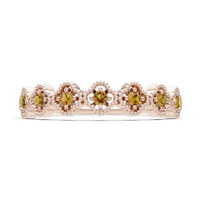 Dainty Floral Cluster 7-Stone Half Band – Round