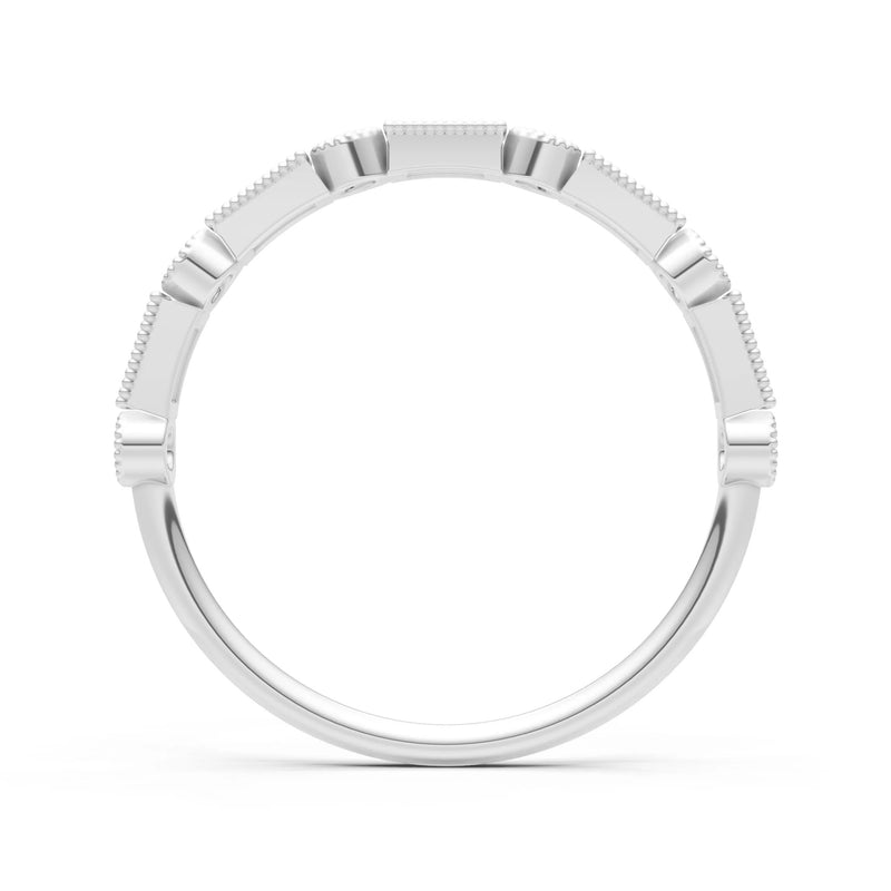 Dainty Alternating Gemstone Band - Baguette & Round