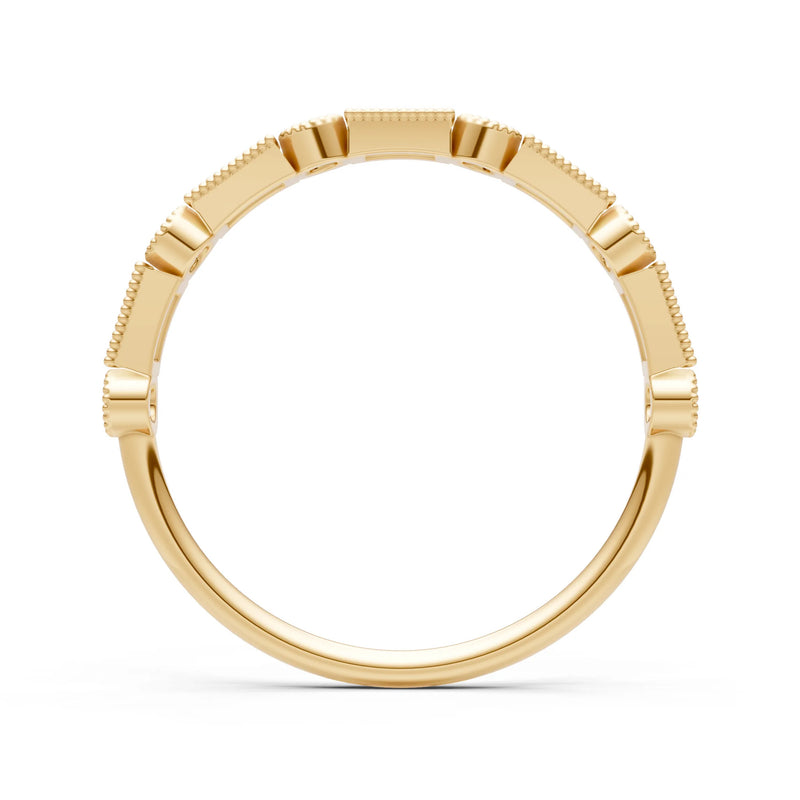 Dainty Alternating Gemstone Band - Baguette & Round