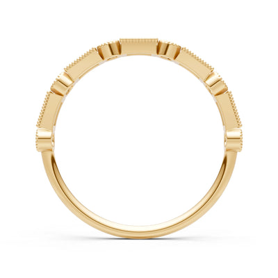 Dainty Alternating Gemstone Band - Baguette & Round