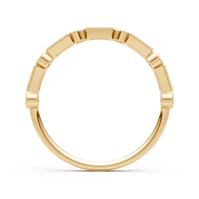 Dainty Alternating Gemstone Band - Baguette & Round