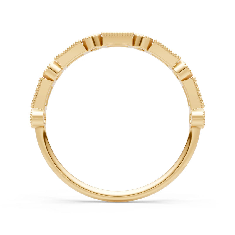 Dainty Alternating Gemstone Band - Baguette & Round