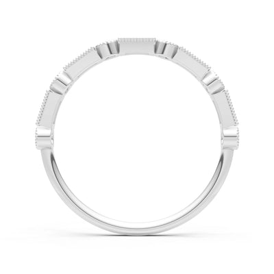Dainty Alternating Gemstone Band - Baguette & Round