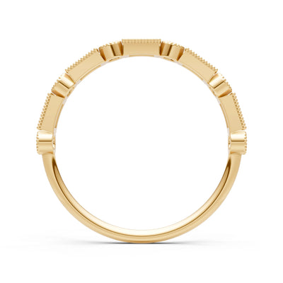 Dainty Alternating Gemstone Band - Baguette & Round