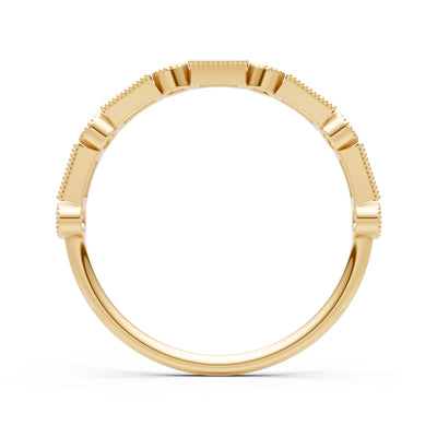 Dainty Alternating Gemstone Band - Baguette & Round