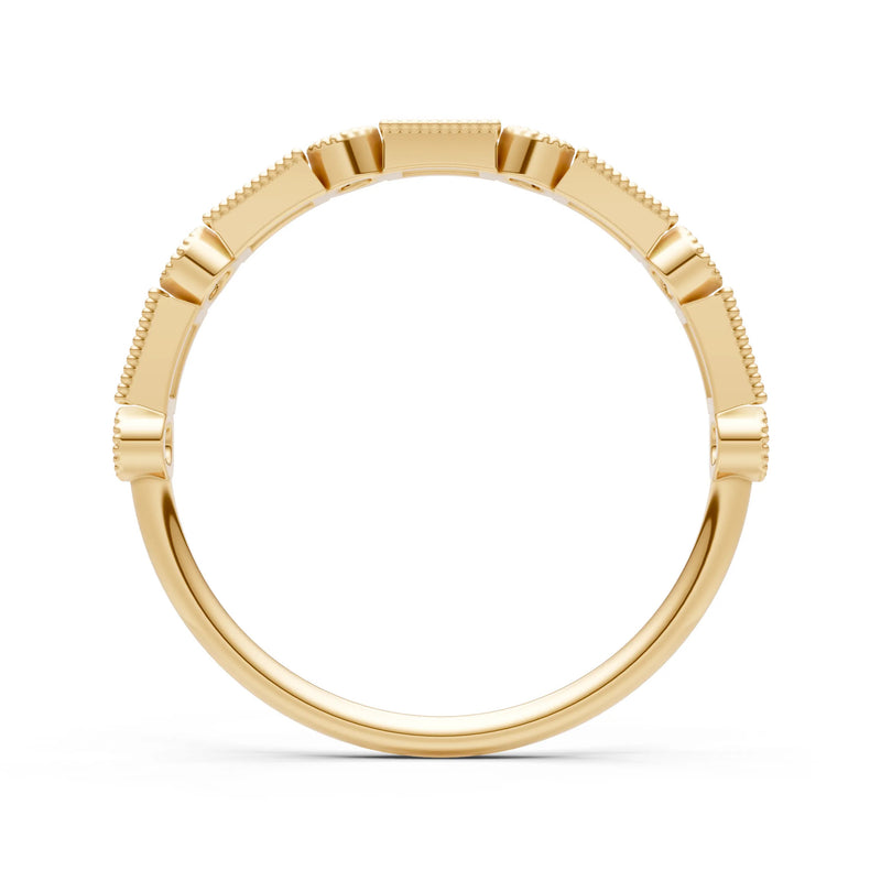 Dainty Alternating Gemstone Band - Baguette & Round