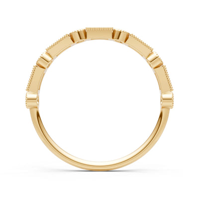 Dainty Alternating Gemstone Band - Baguette & Round