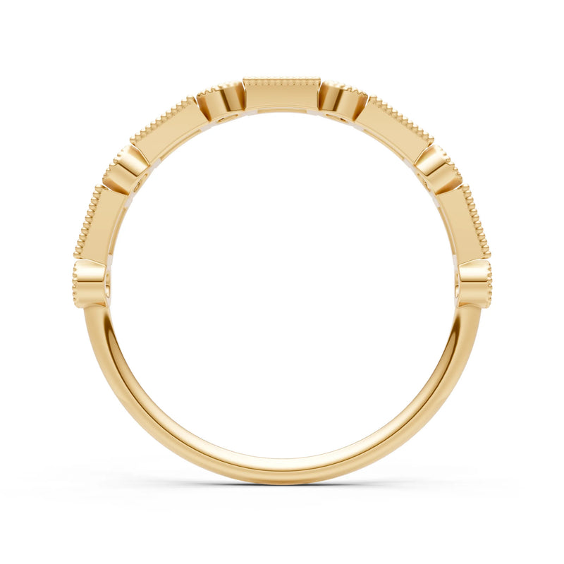 Dainty Alternating Gemstone Band - Baguette & Round