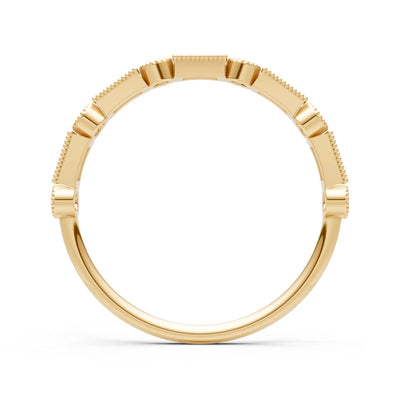 Dainty Alternating Gemstone Band - Baguette & Round