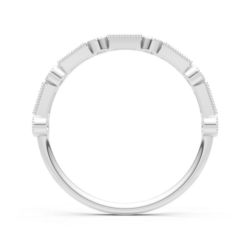 Dainty Alternating Gemstone Band - Baguette & Round