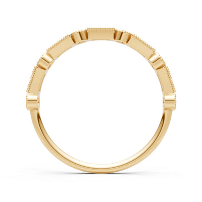 Dainty Alternating Gemstone Band - Baguette & Round