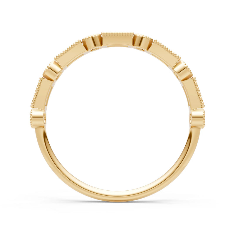Dainty Alternating Gemstone Band - Baguette & Round