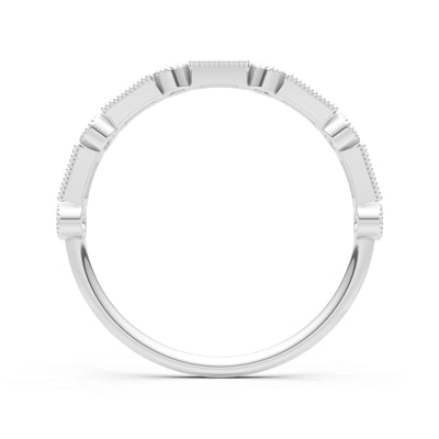 Dainty Alternating Gemstone Band - Baguette & Round