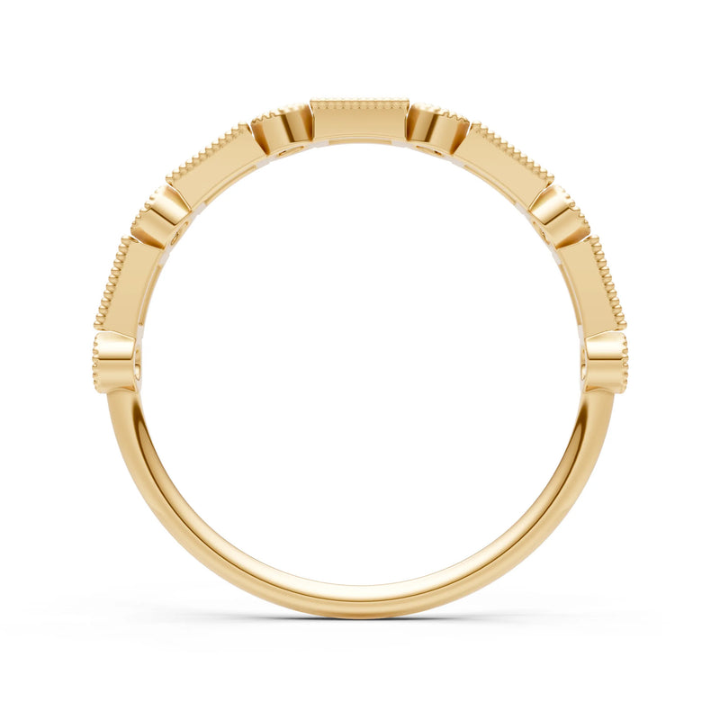 Citrine Dainty Alternating Gemstone Band - Baguette & Round