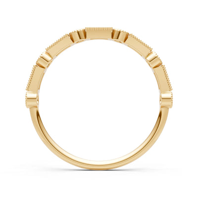 Dainty Alternating Gemstone Band - Baguette & Round