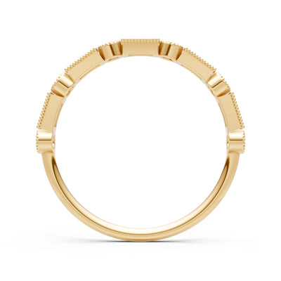 Dainty Alternating Gemstone Band - Baguette & Round