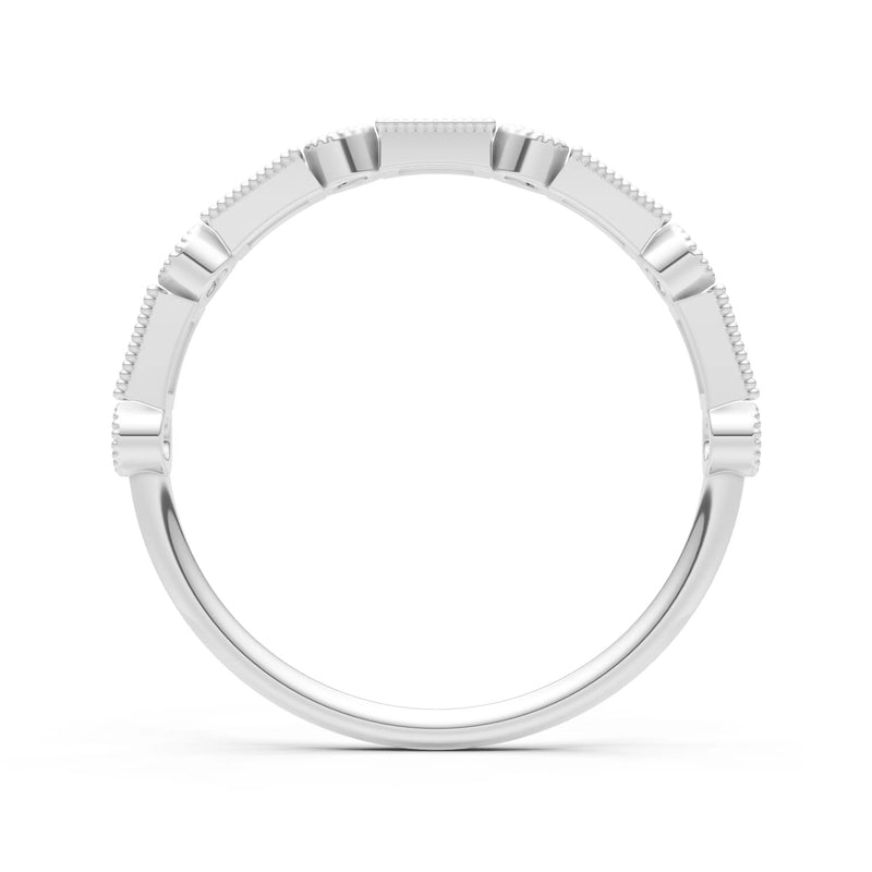 Dainty Alternating Gemstone Band - Baguette & Round