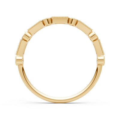 Dainty Alternating Gemstone Band - Baguette & Round