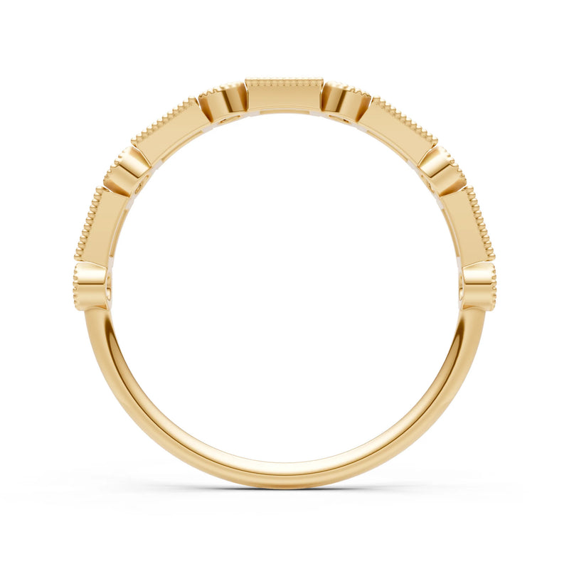 Dainty Alternating Gemstone Band - Baguette & Round