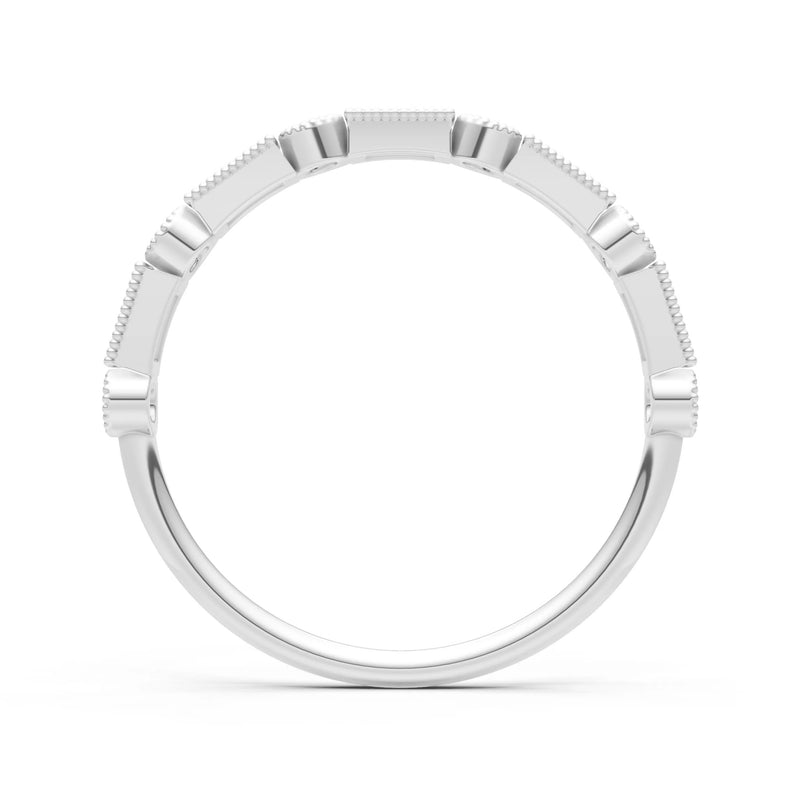 Dainty Alternating Gemstone Band - Baguette & Round