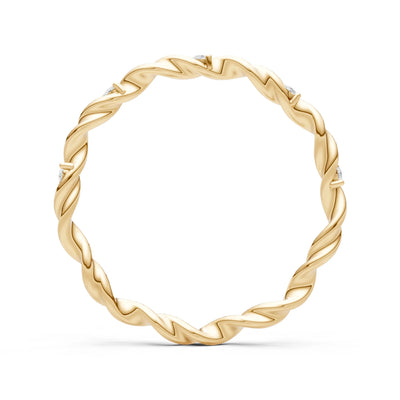 Dainty Rope Twist Gemstone Band – Round