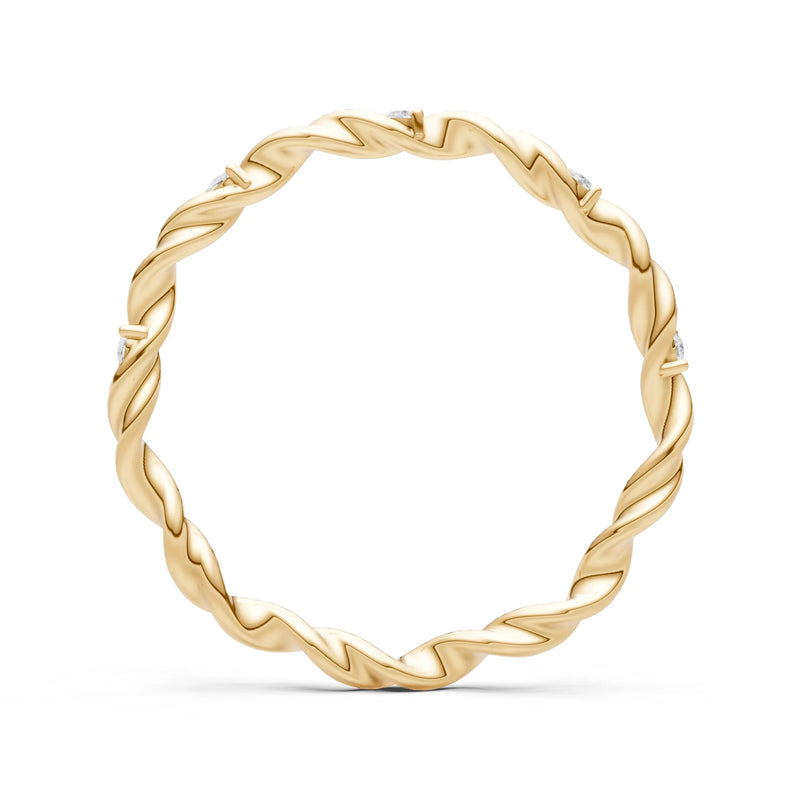Dainty Rope Twist Gemstone Band – Round