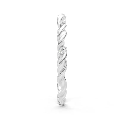 Dainty Rope Twist Gemstone Band – Round