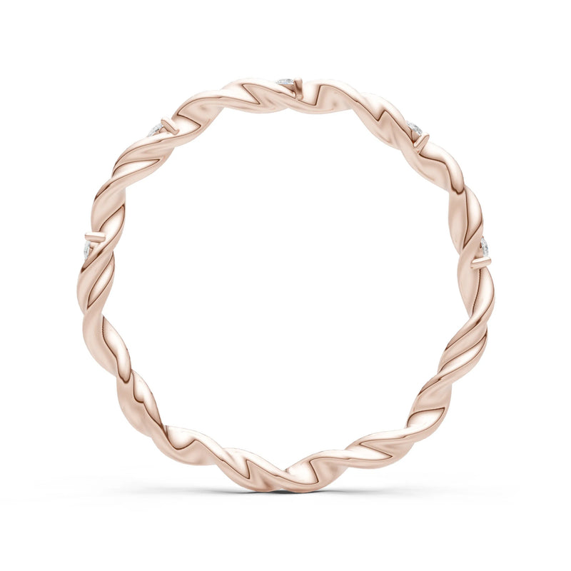 Dainty Rope Twist Gemstone Band – Round