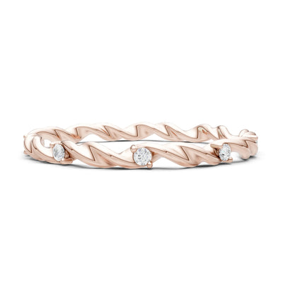 Dainty Rope Twist Gemstone Band – Round