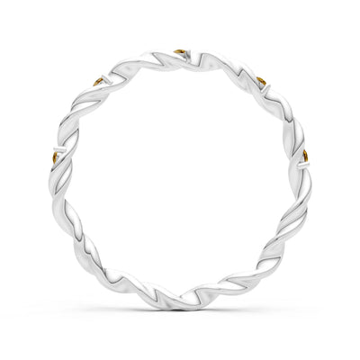 Citrine Dainty Rope Twist Gemstone Band