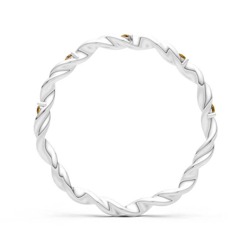 Citrine Dainty Rope Twist Gemstone Band