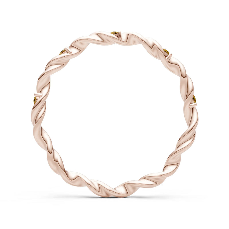 Citrine Dainty Rope Twist Gemstone Band