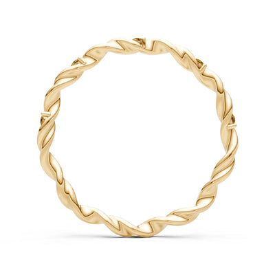 Dainty Rope Twist Gemstone Band – Round