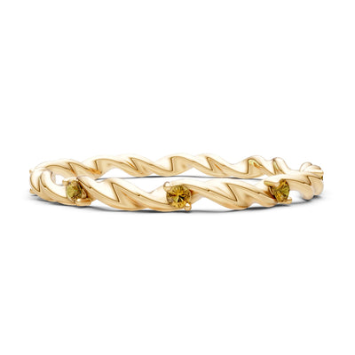 Dainty Rope Twist Gemstone Band – Round