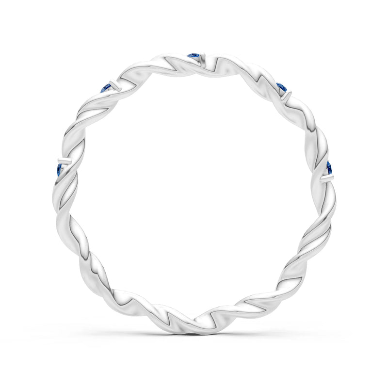 Dainty Rope Twist Gemstone Band – Round