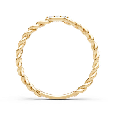 Dainty Chain Link 3-Stone Ring – Round