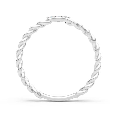 Dainty Chain Link 3-Stone Ring – Round