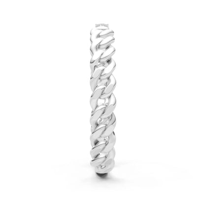 Dainty Chain Link 3-Stone Ring – Round