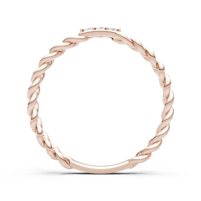 Dainty Chain Link 3-Stone Ring – Round