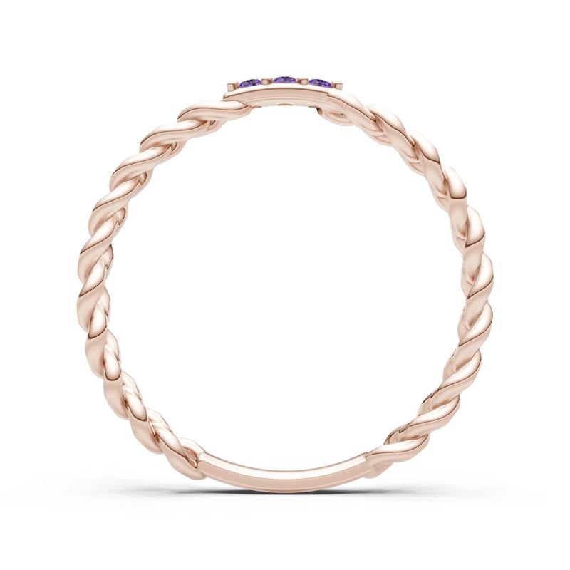 Dainty Chain Link 3-Stone Ring – Round