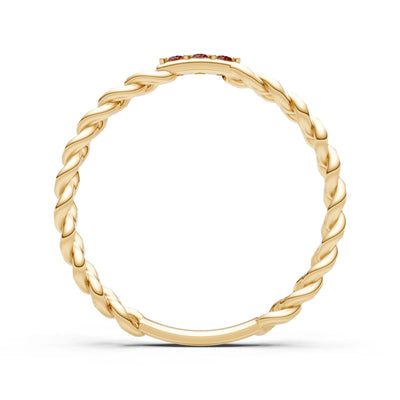 Dainty Chain Link 3-Stone Ring – Round
