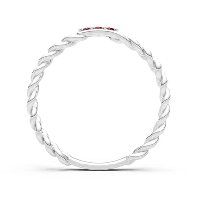 Dainty Chain Link 3-Stone Ring – Round