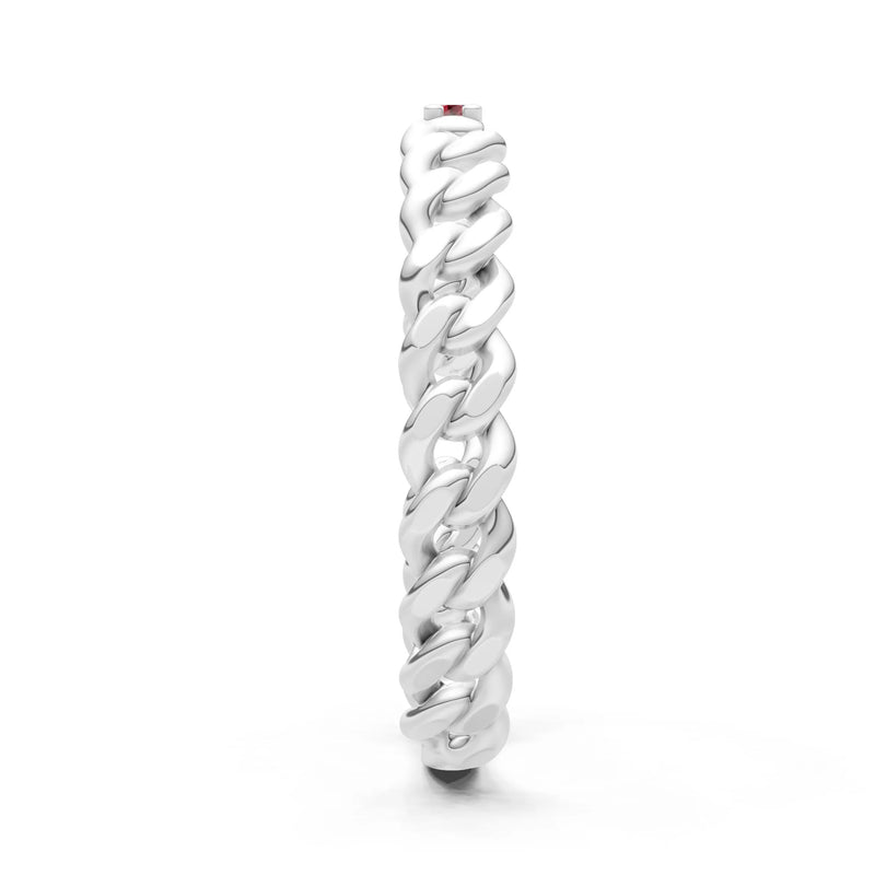 Dainty Chain Link 3-Stone Ring – Round